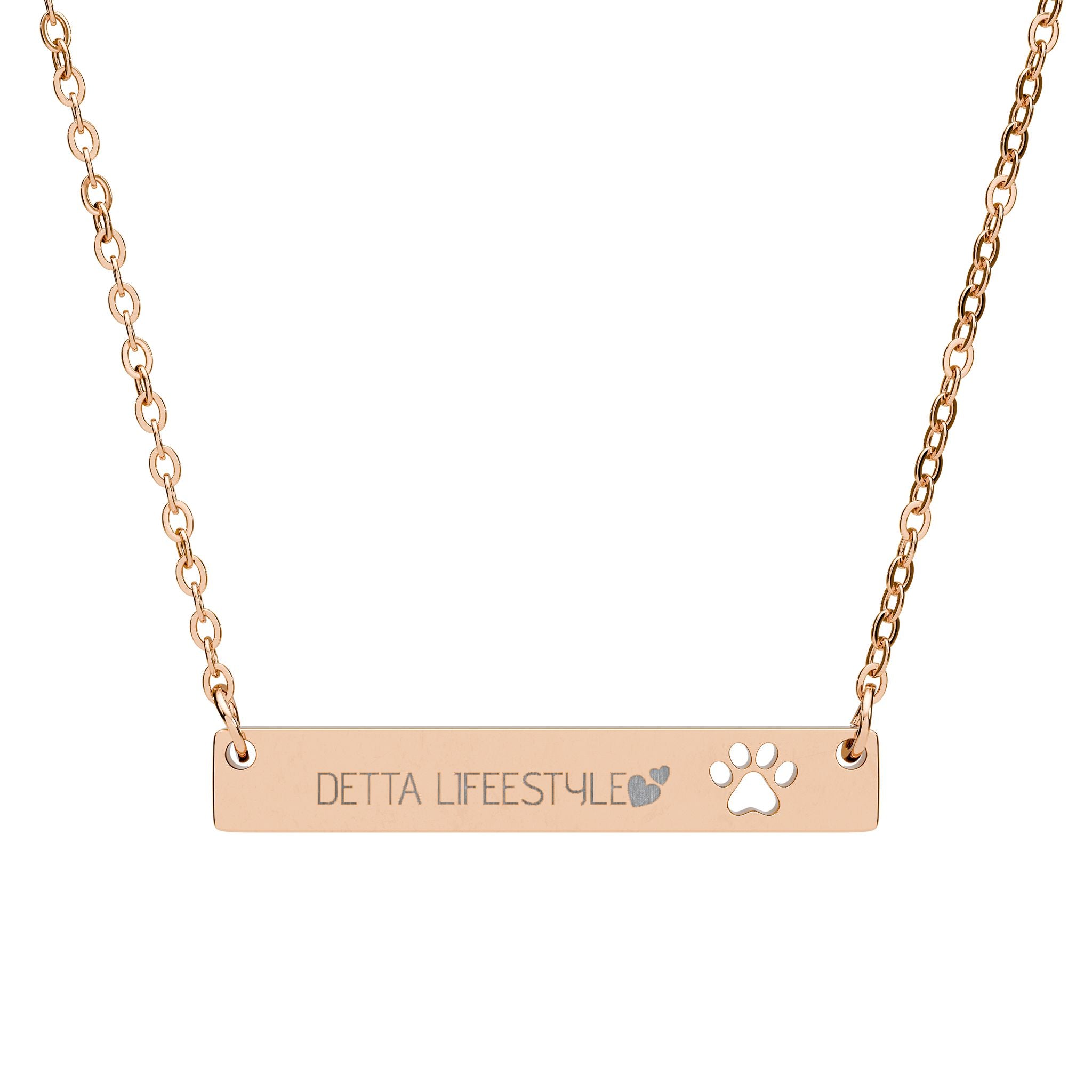 Cutout Paw Bar Necklace (Engraving)